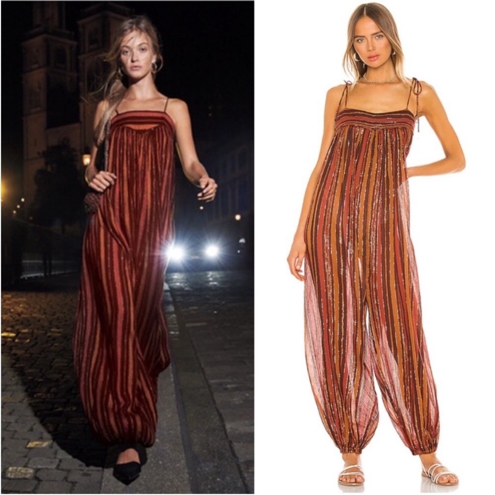 Free People Harem Lurex Jumpsuit